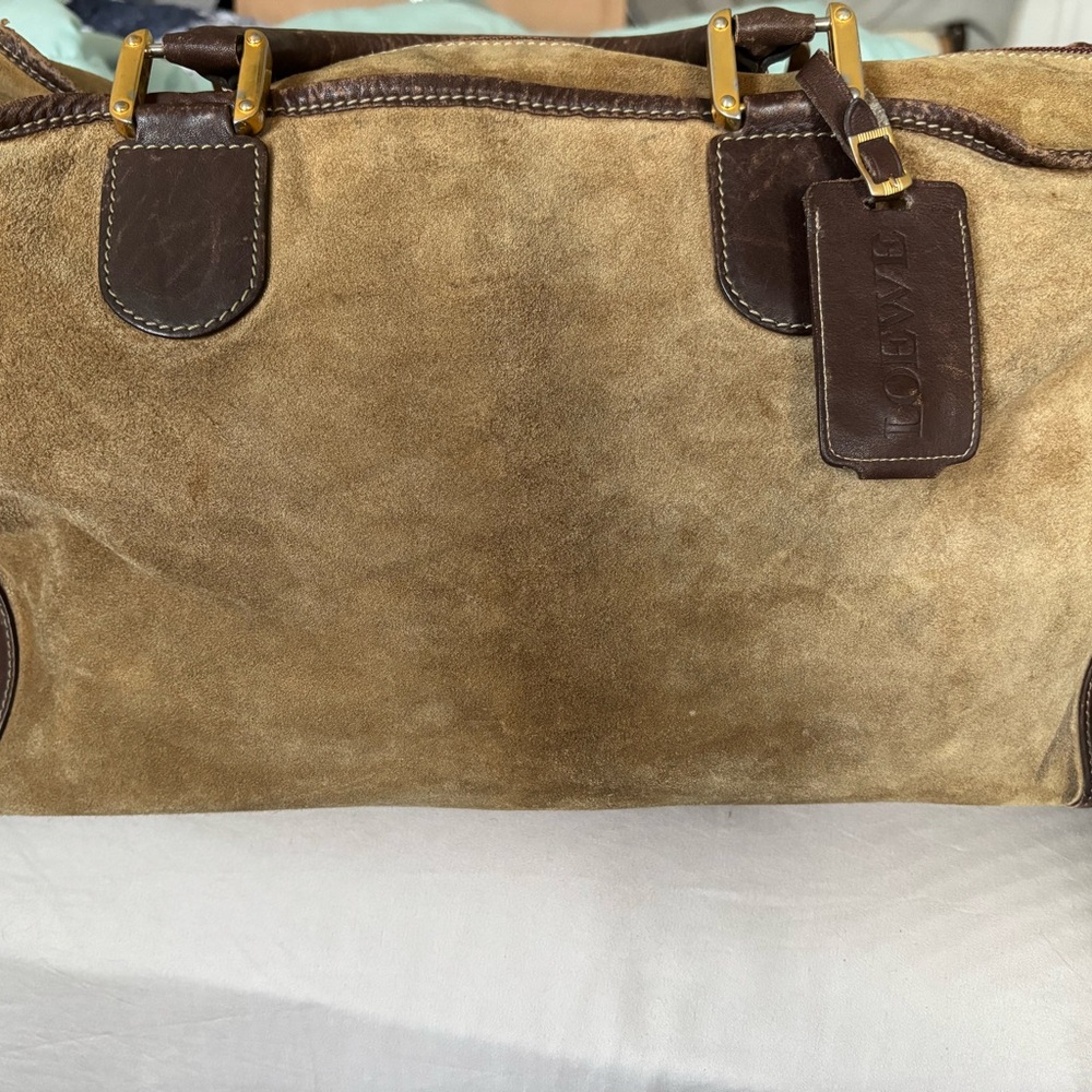 Loewe Vintage Amazona 44 Suede Weekender Bag –Tan/Brown Collector’s Travel Piece - Picture 2 of 14